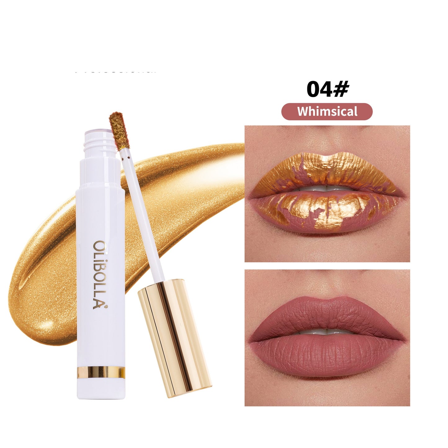 Glaze Lèvres Or 24K – Effet Tear & Pull, Waterproof & Longue Tenue, 4 Teintes