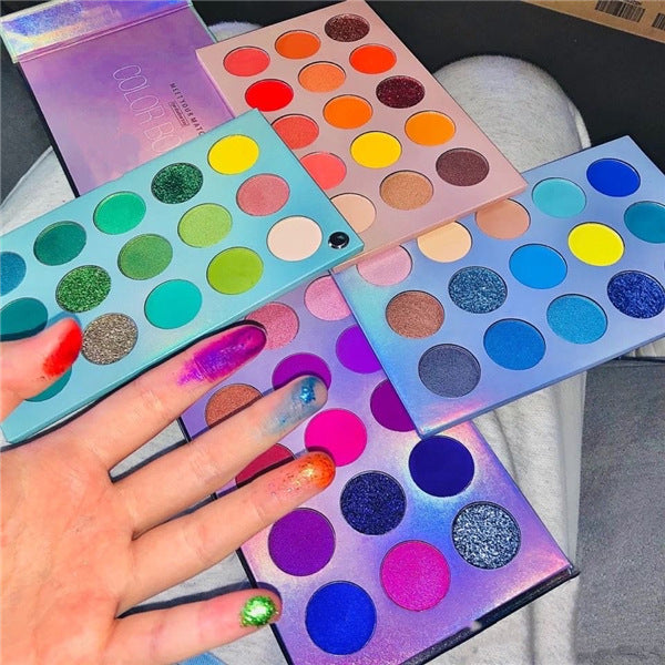 Palette Fards à Paupières Rotative 60 Teintes – Nacré, Mat & Satiné, Style Makeup Artist