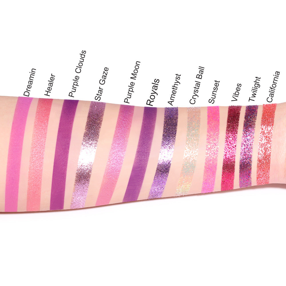 Palette Fards à Paupières 12 Teintes Pailletées – Colorée, Créative & Couvrance Totale