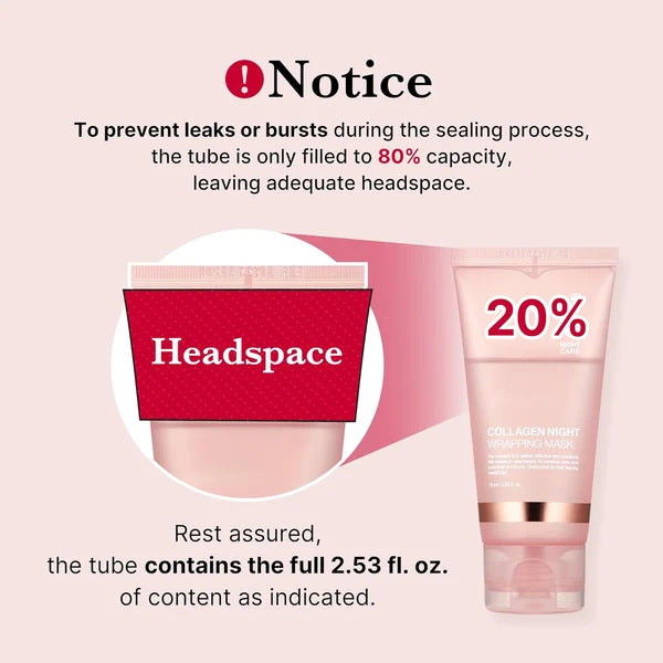 Masque facial nuit au collagène raffermissant et hydratant 75ml avec pinceau applicateur