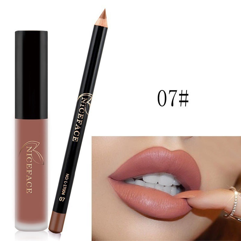 Coffret Gloss Mat & Crayon Lèvres – Sans Transfert, Longue Tenue, 12 Teintes