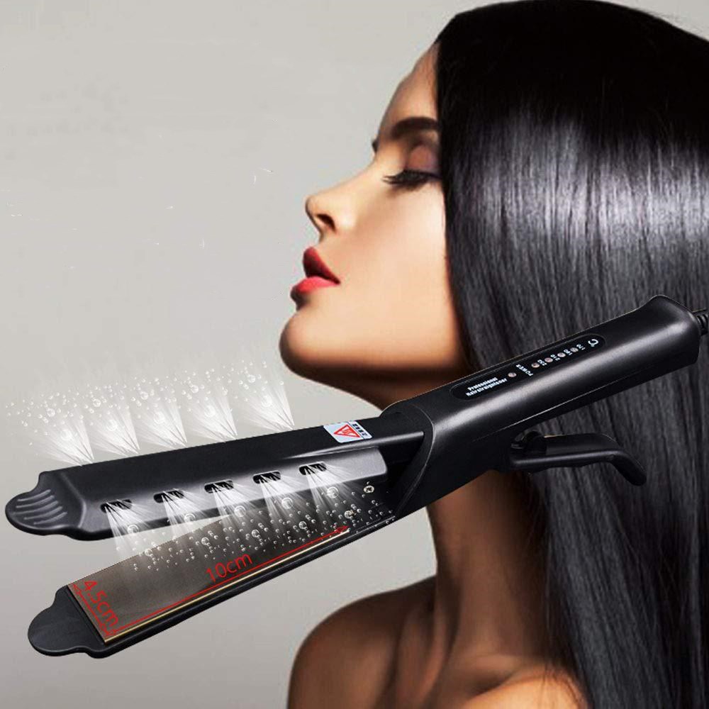 Lisseur professionnel 60W avec plaques larges et contrôle de température pour tous types de cheveux