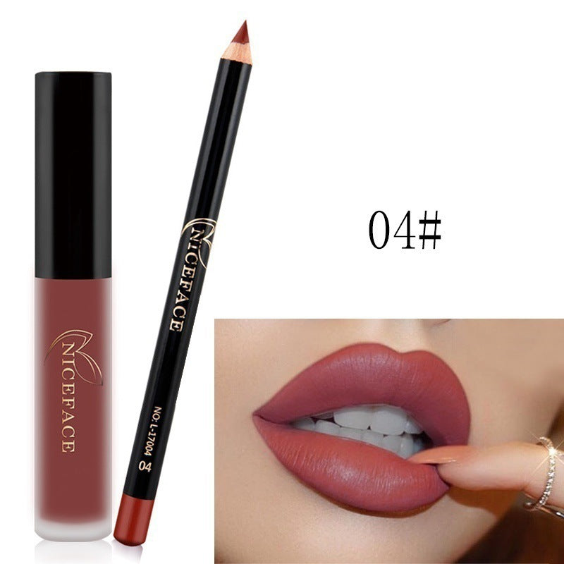 Coffret Gloss Mat & Crayon Lèvres – Sans Transfert, Longue Tenue, 12 Teintes