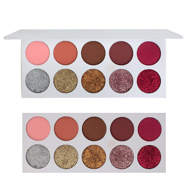 Palette Fards à Paupières 10 Teintes Multicolore – Pigments Intenses, Longue Tenue & Polyvalente