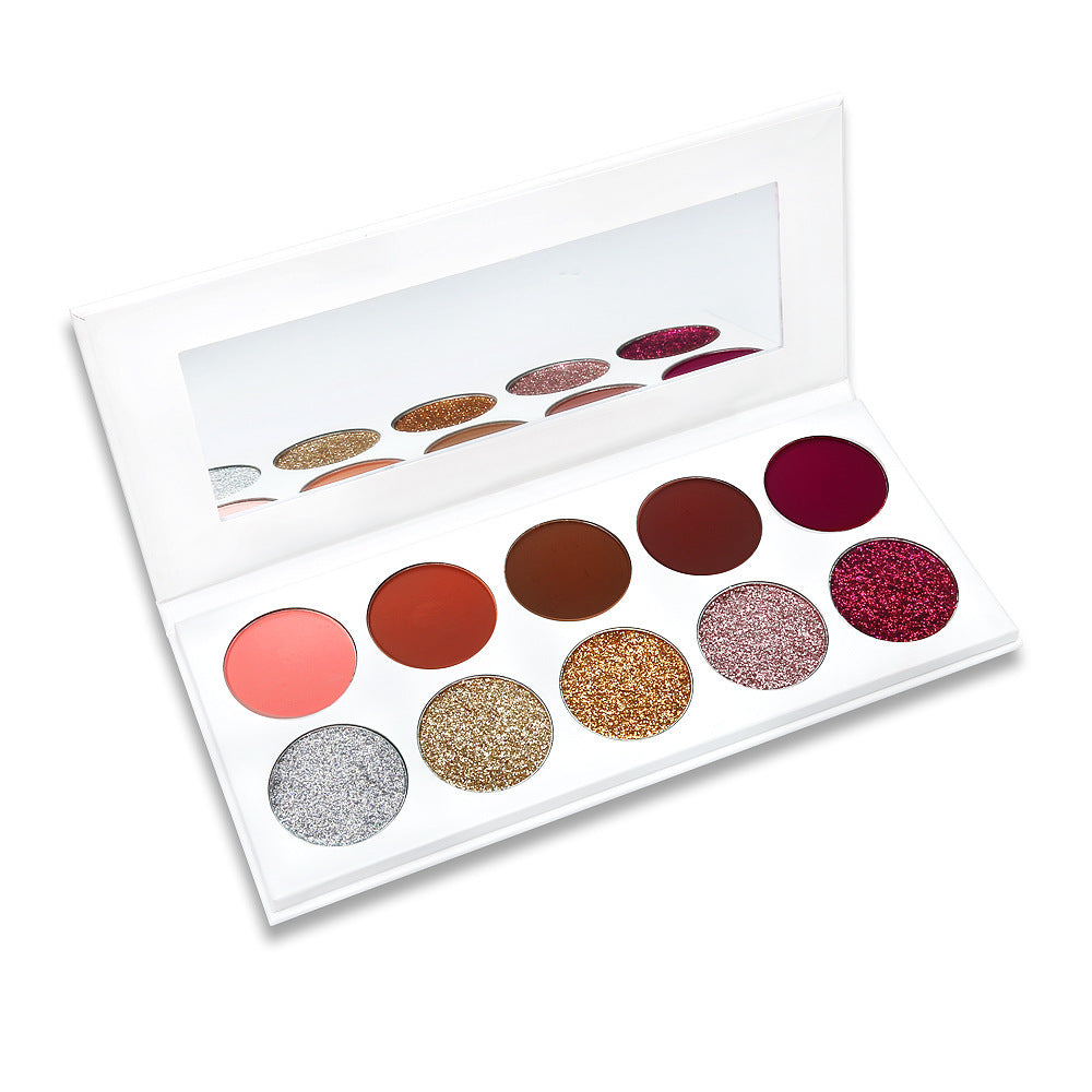 Palette Fards à Paupières 10 Teintes Multicolore – Pigments Intenses, Longue Tenue & Polyvalente