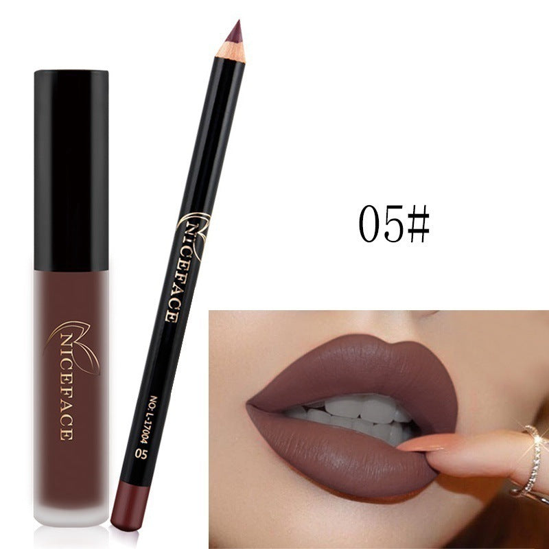 Coffret Gloss Mat & Crayon Lèvres – Sans Transfert, Longue Tenue, 12 Teintes