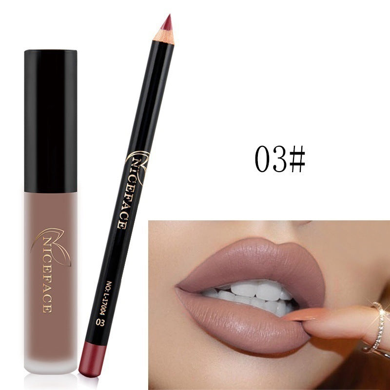 Coffret Gloss Mat & Crayon Lèvres – Sans Transfert, Longue Tenue, 12 Teintes