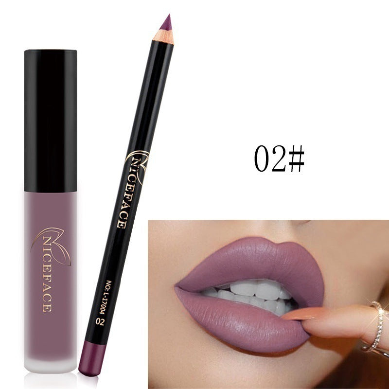 Coffret Gloss Mat & Crayon Lèvres – Sans Transfert, Longue Tenue, 12 Teintes
