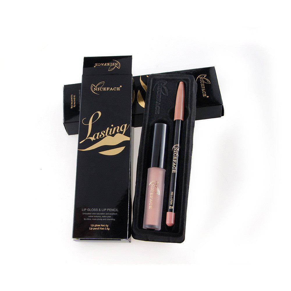 Coffret Gloss Mat & Crayon Lèvres – Sans Transfert, Longue Tenue, 12 Teintes