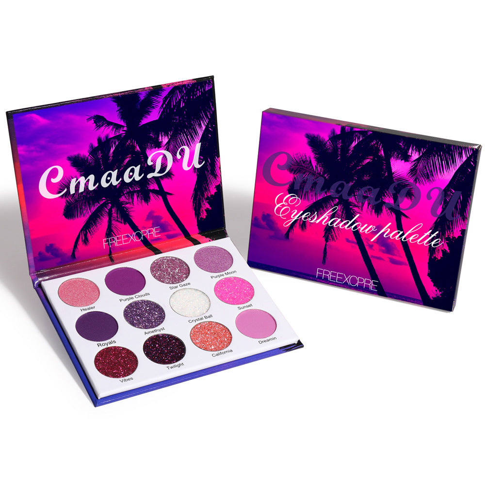 Palette Fards à Paupières 12 Teintes Pailletées – Colorée, Créative & Couvrance Totale