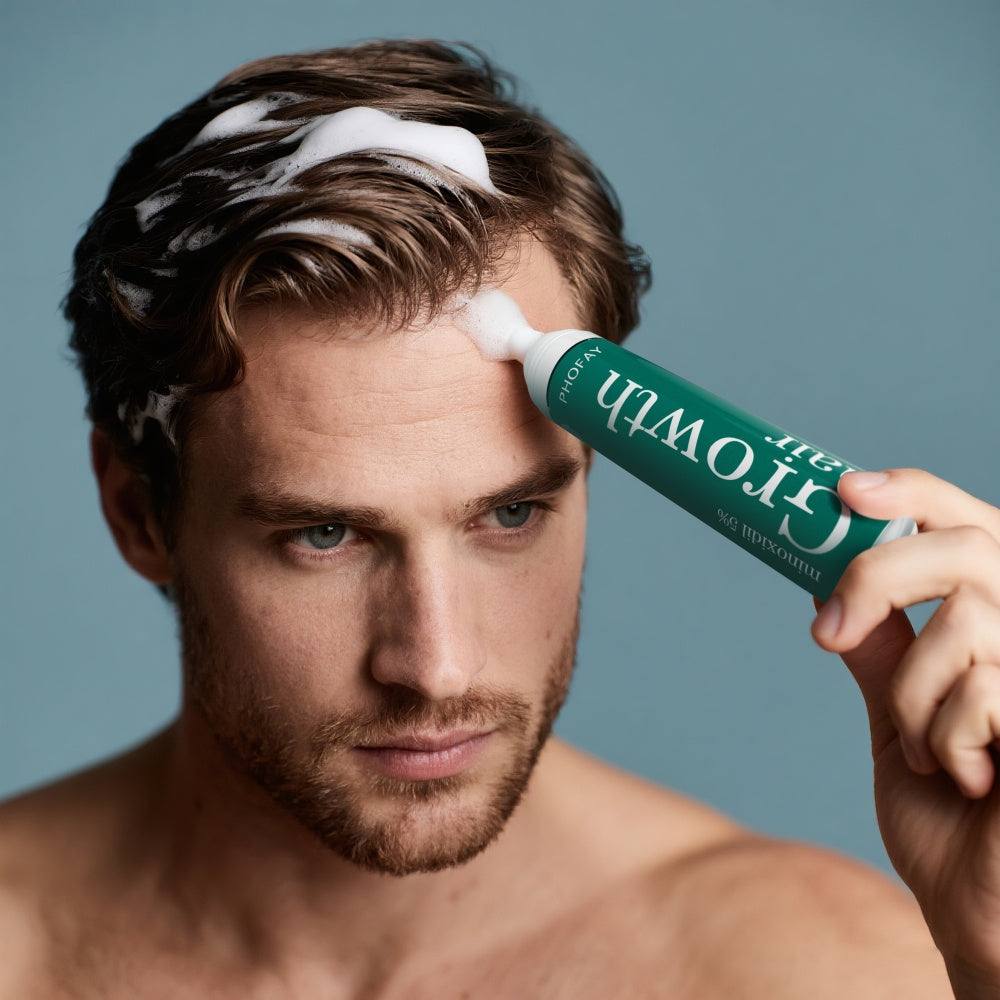 Mousse anti-chute au minoxidil pour stimulation et renforcement des cheveux