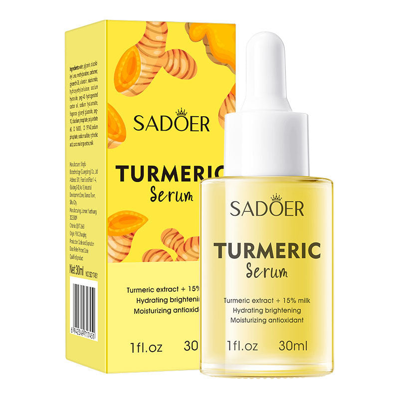 Sérum visage au curcuma et lait pour hydratation, éclat naturel et protection antioxydante, flacon 30ml