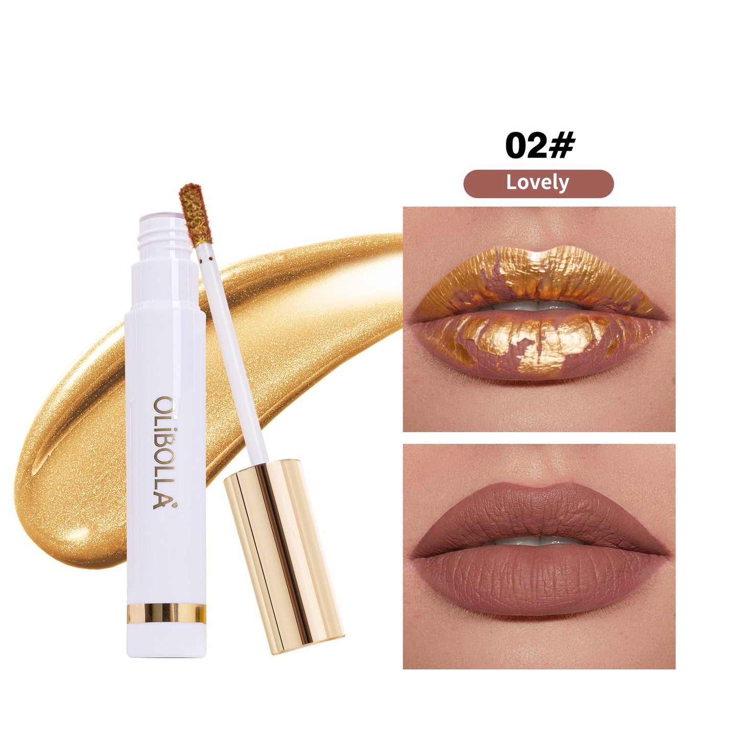 Glaze Lèvres Or 24K – Effet Tear & Pull, Waterproof & Longue Tenue, 4 Teintes