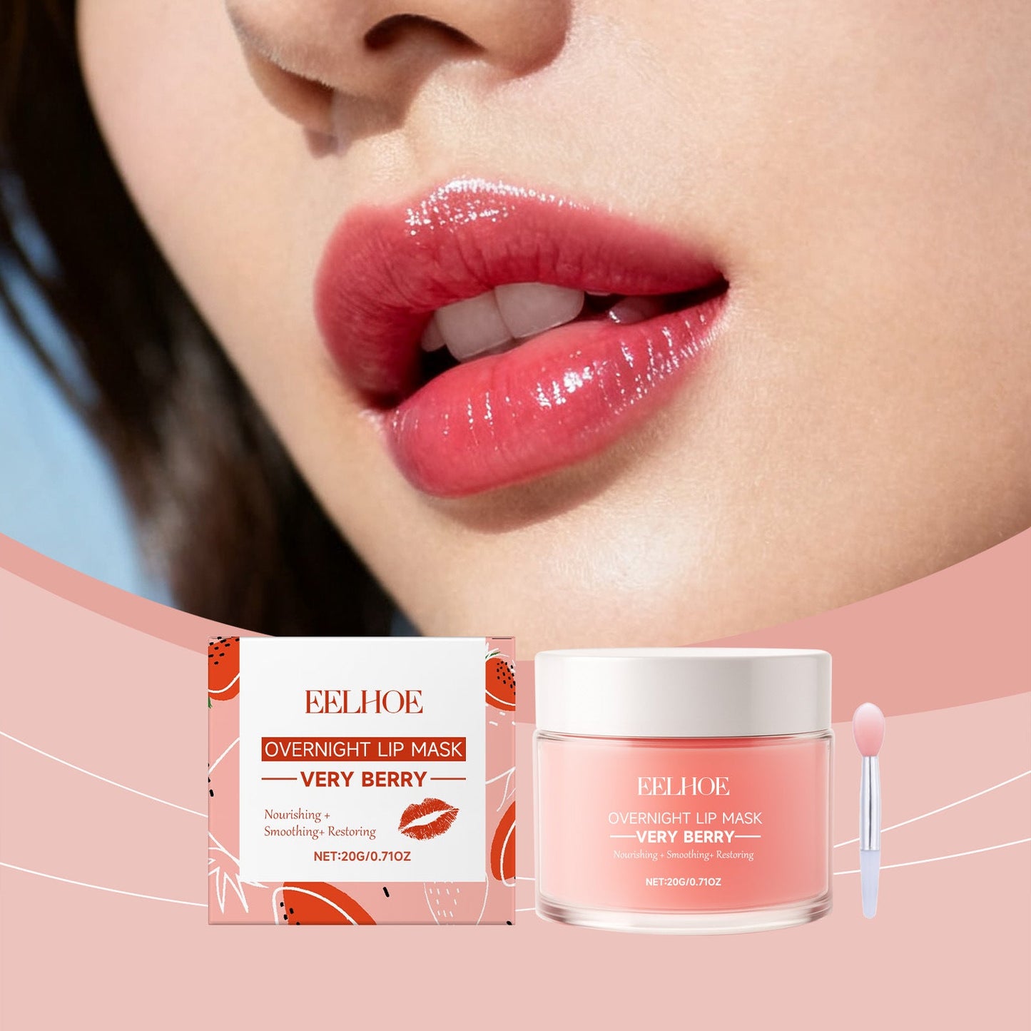 Masque à Lèvres Nourrissant aux Baies soin de nuit hydratant pour lèvres douces et repulpées