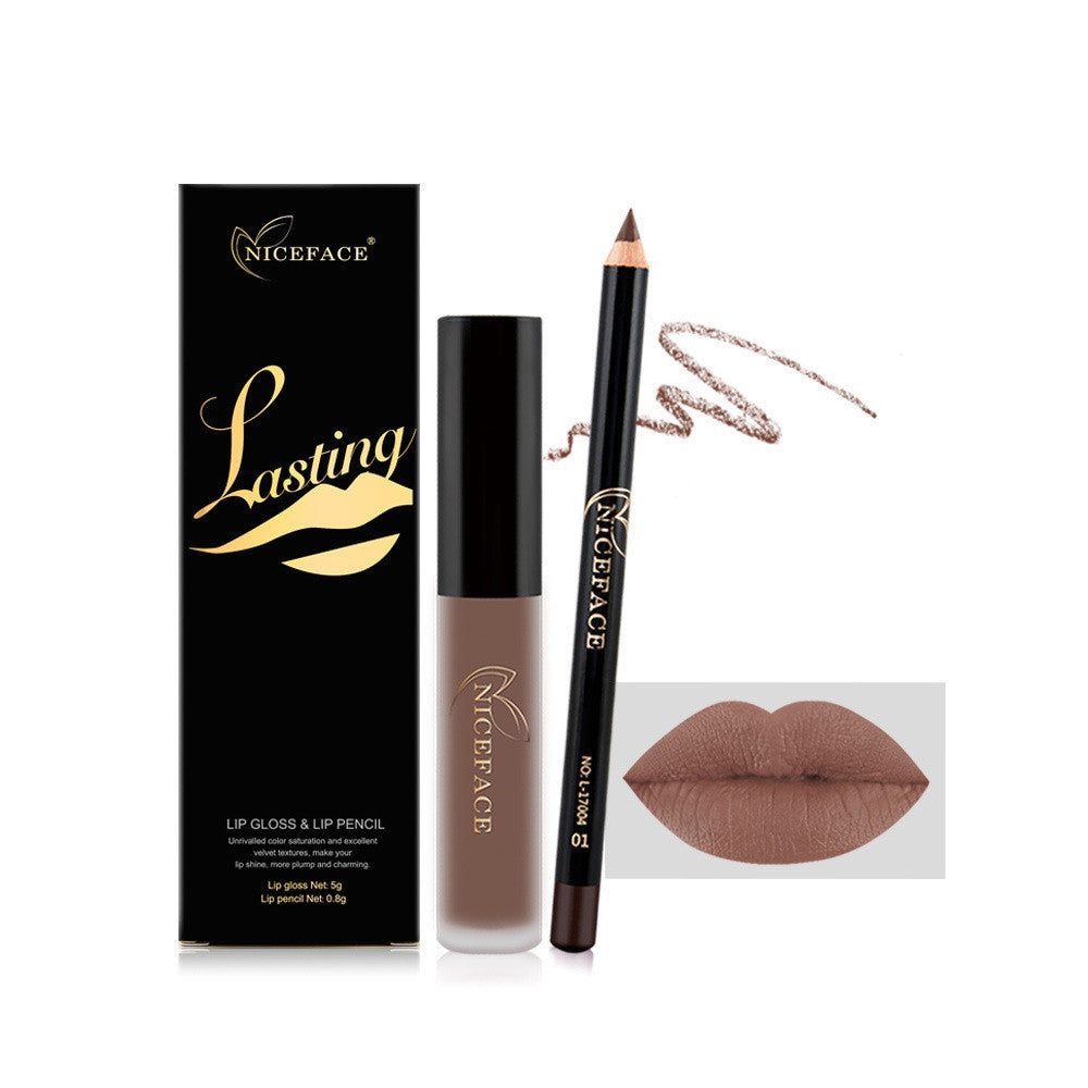 Coffret Gloss Mat & Crayon Lèvres – Sans Transfert, Longue Tenue, 12 Teintes