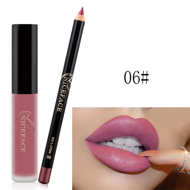 Coffret Gloss Mat & Crayon Lèvres – Sans Transfert, Longue Tenue, 12 Teintes