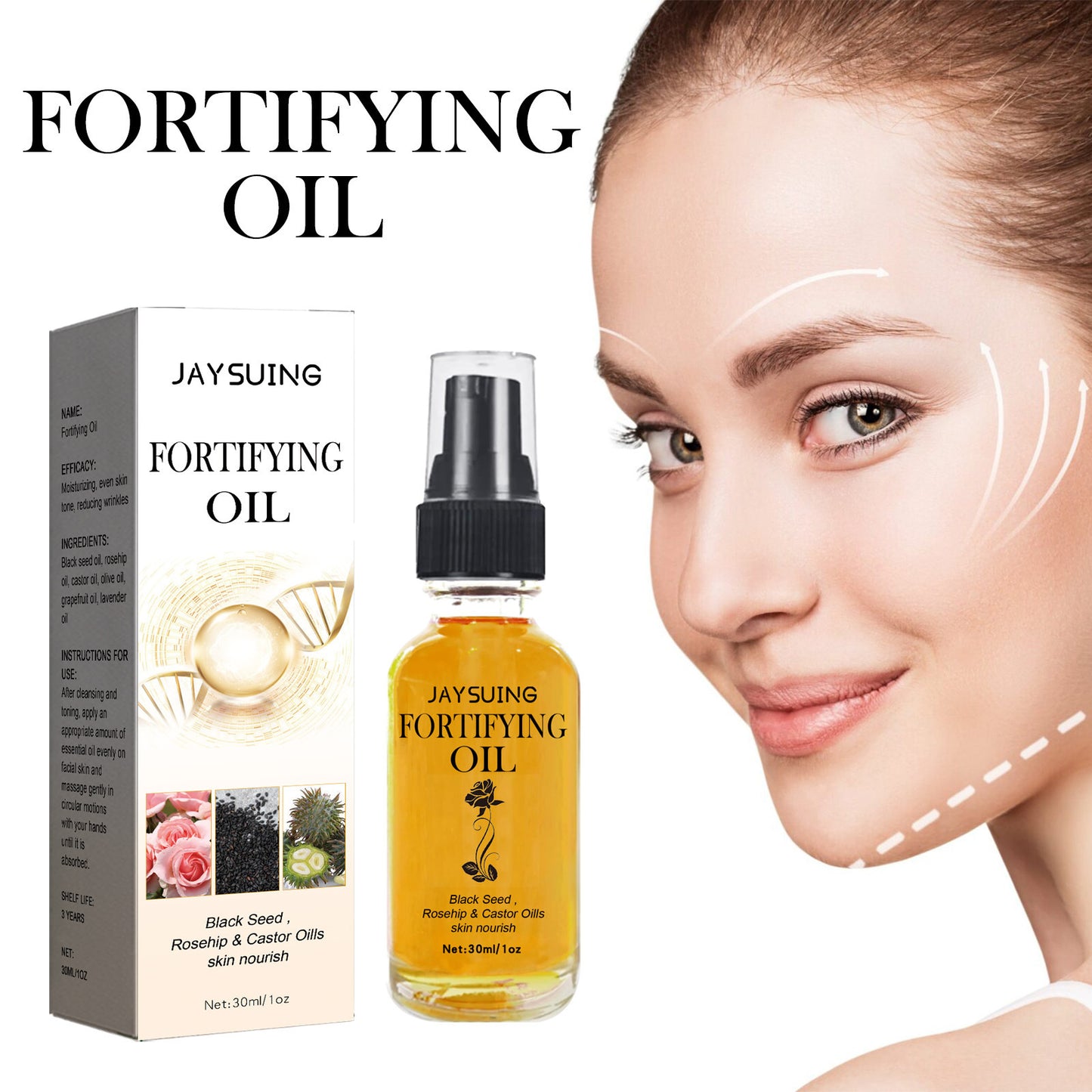 Huile Essentielle Visage Hydratante & Raffermissante – Soin Repulpant & Éclat, 30ml
