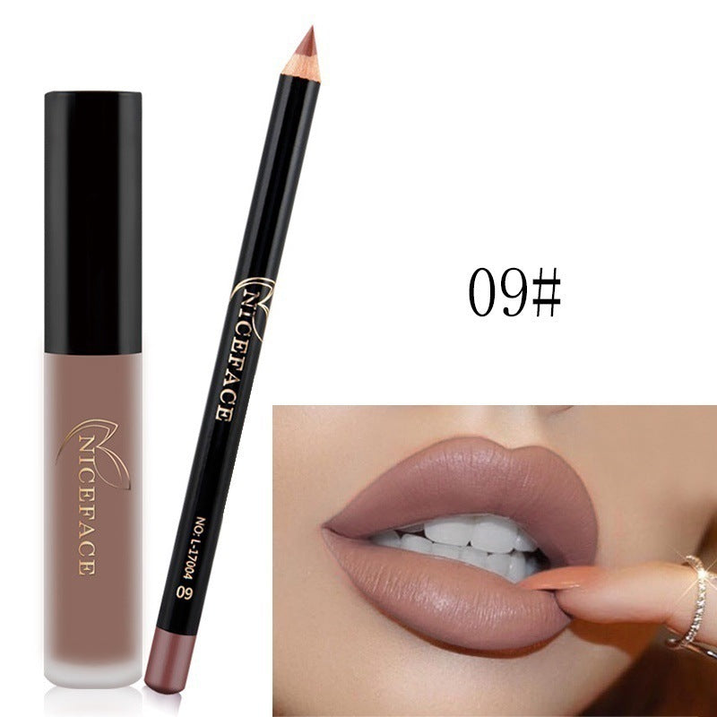 Coffret Gloss Mat & Crayon Lèvres – Sans Transfert, Longue Tenue, 12 Teintes