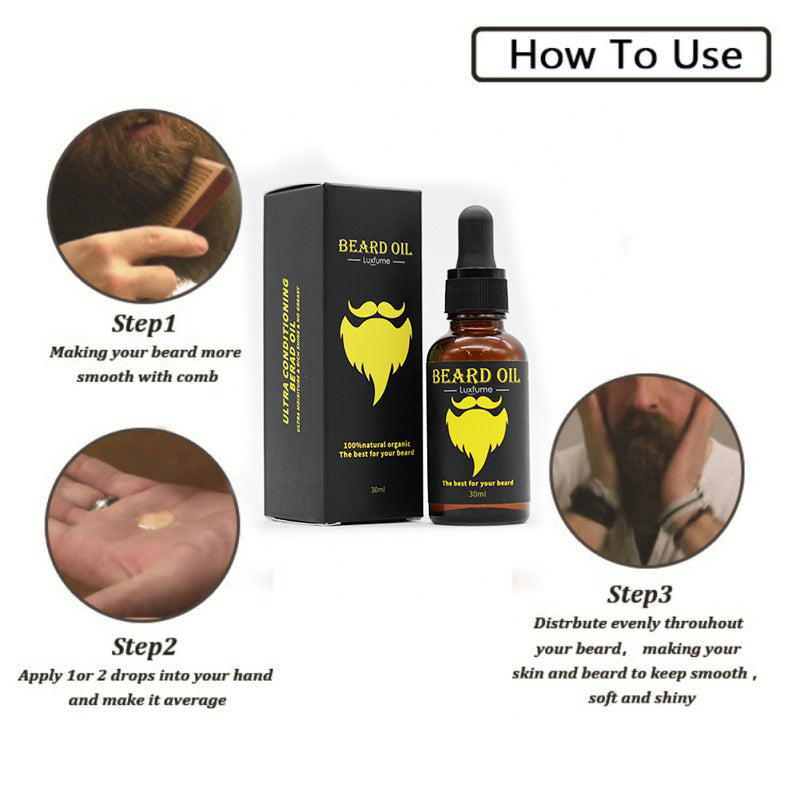 Huile nourrissante barbe et cheveux homme 30ml anti-frisottis et stimulante