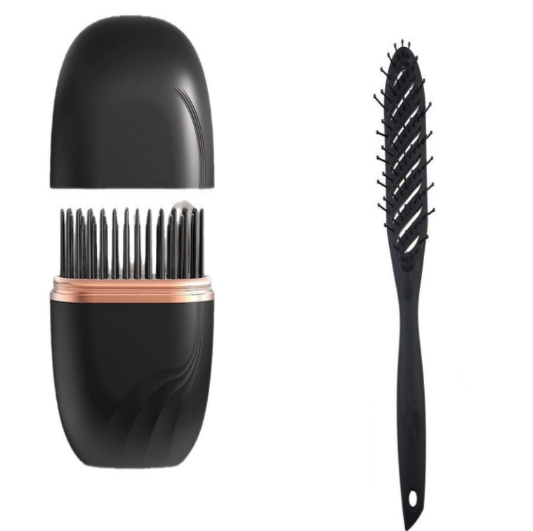 Peigne lisseur mini sans fil 2-en-1 céramique tourmaline pour lissage et boucles rechargeables, format compact idéal voyage