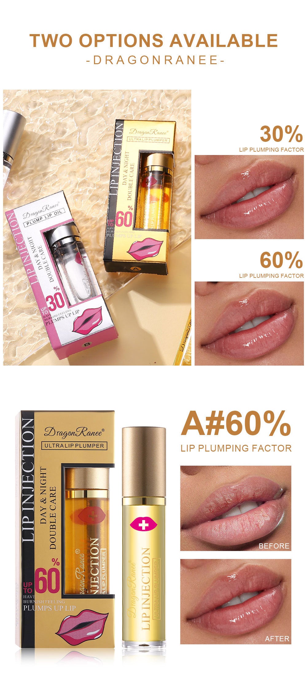 Gloss Lèvres Repulpant au Gingembre & Poivre – Billes Soin, Hydratant & Réparateur