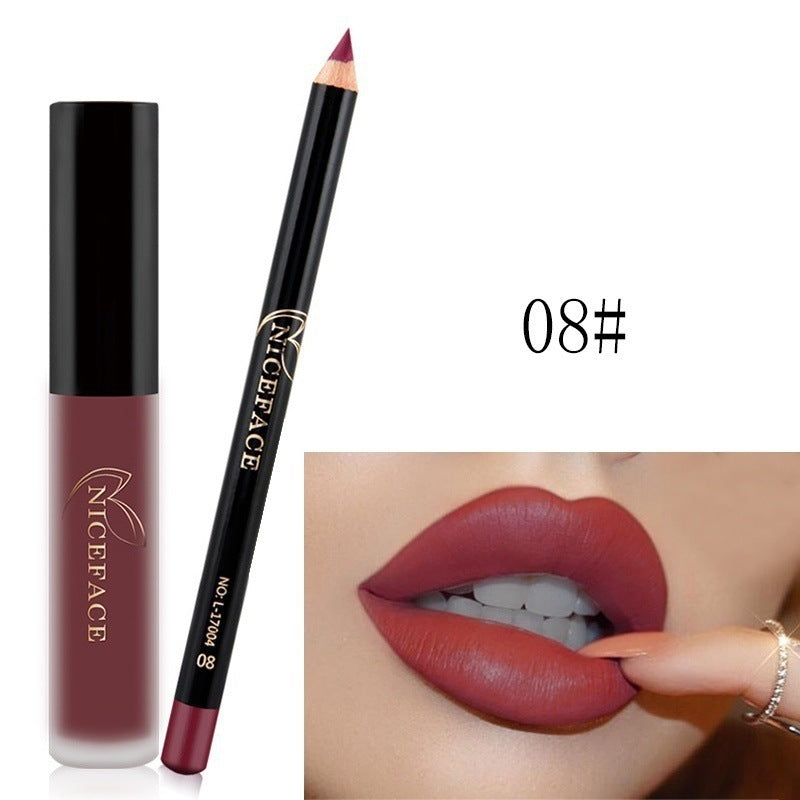 Coffret Gloss Mat & Crayon Lèvres – Sans Transfert, Longue Tenue, 12 Teintes