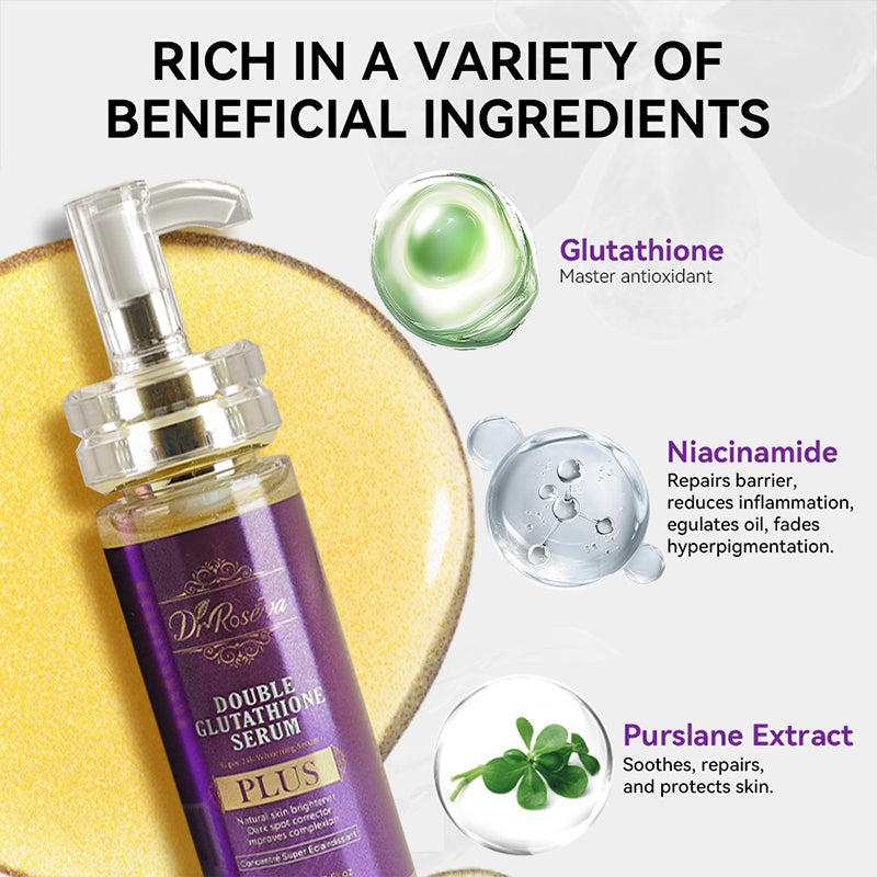 Bouteille de sérum DR Dual Glutathione au glutathion et or 24K pour éclat, dépigmentation et anti-âge