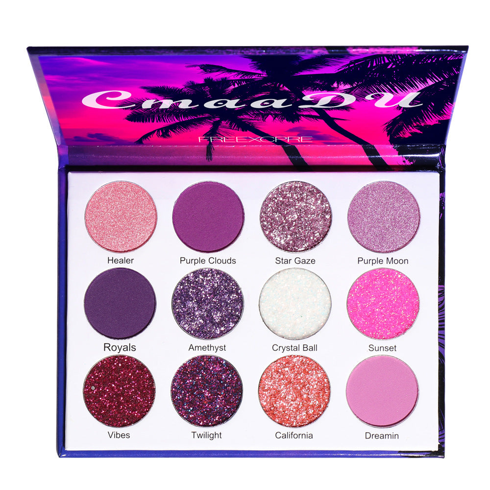 Palette Fards à Paupières 12 Teintes Pailletées – Colorée, Créative & Couvrance Totale
