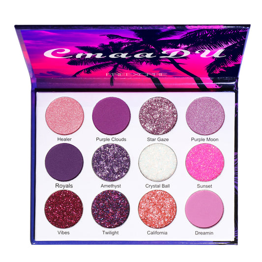 Palette Fards à Paupières 12 Teintes Pailletées – Colorée, Créative & Couvrance Totale