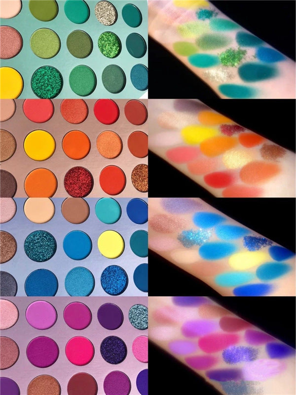 Palette Fards à Paupières Rotative 60 Teintes – Nacré, Mat & Satiné, Style Makeup Artist