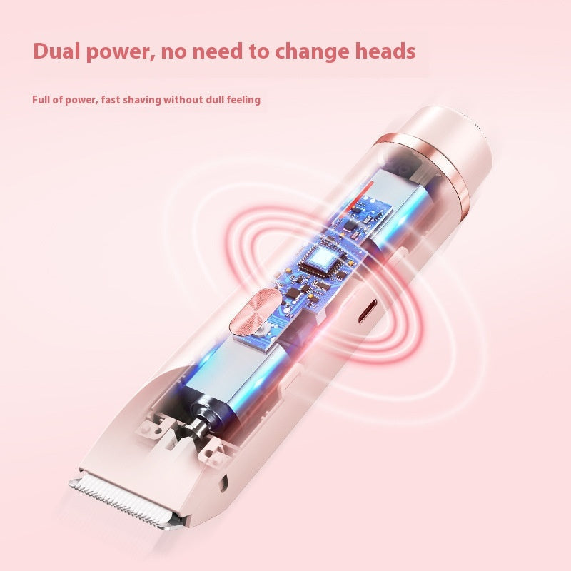 Rasoir épilateur féminin 2-en-1 à double tête, rechargeable USB, utilisation à sec et humide pour épilation précise et peau douce