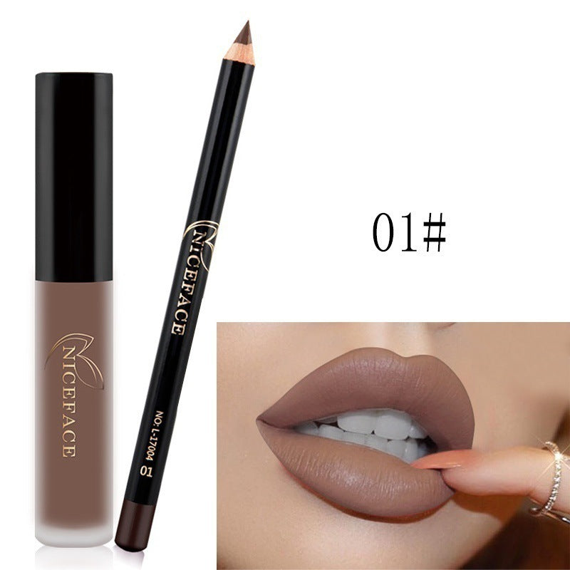 Coffret Gloss Mat & Crayon Lèvres – Sans Transfert, Longue Tenue, 12 Teintes