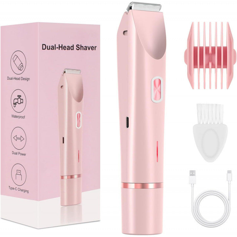 Rasoir Épilateur Féminin 2-en-1 à double tête, rechargeable USB, usage sec et humide pour épilation douce et précise