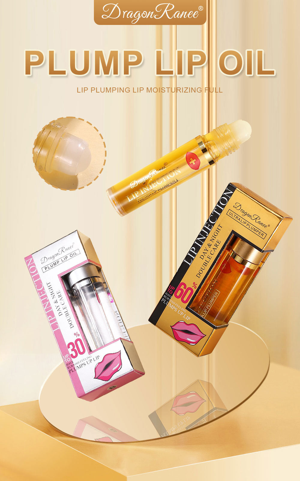 Gloss Lèvres Repulpant au Gingembre & Poivre – Billes Soin, Hydratant & Réparateur