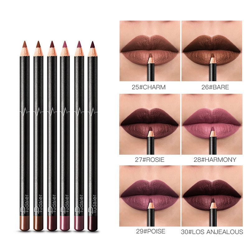 Palette de 36 couleurs de crayon contour lèvres waterproof et anti-bavure pour un contour net et précis