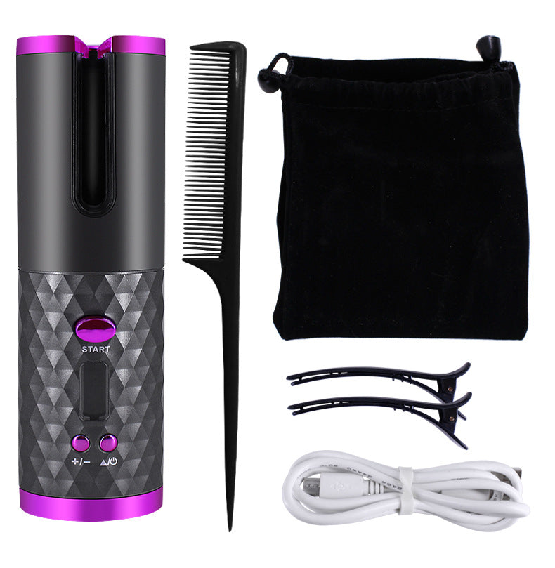 Rechargeable Automatic Curler – Portable, LCD Display & Tourmaline Ceramic