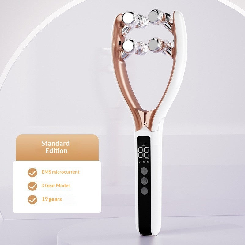 V-Roller EMS rouleau massant visage à double onde rouge et bleue pour lifting et raffermissement