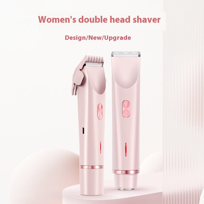 Rasoir épilateur féminin 2-en-1 double tête, rechargeable USB, usage sec et humide, peau lisse et douce