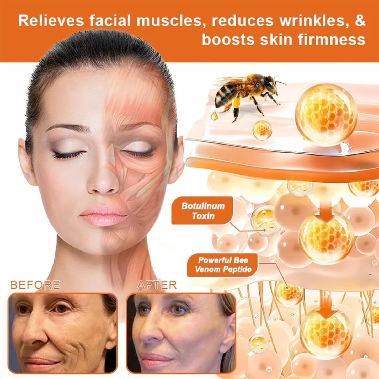 Sérum raffermissant visage au venin d'abeille BeeVenom pour effet lifting naturel et peau rajeunie