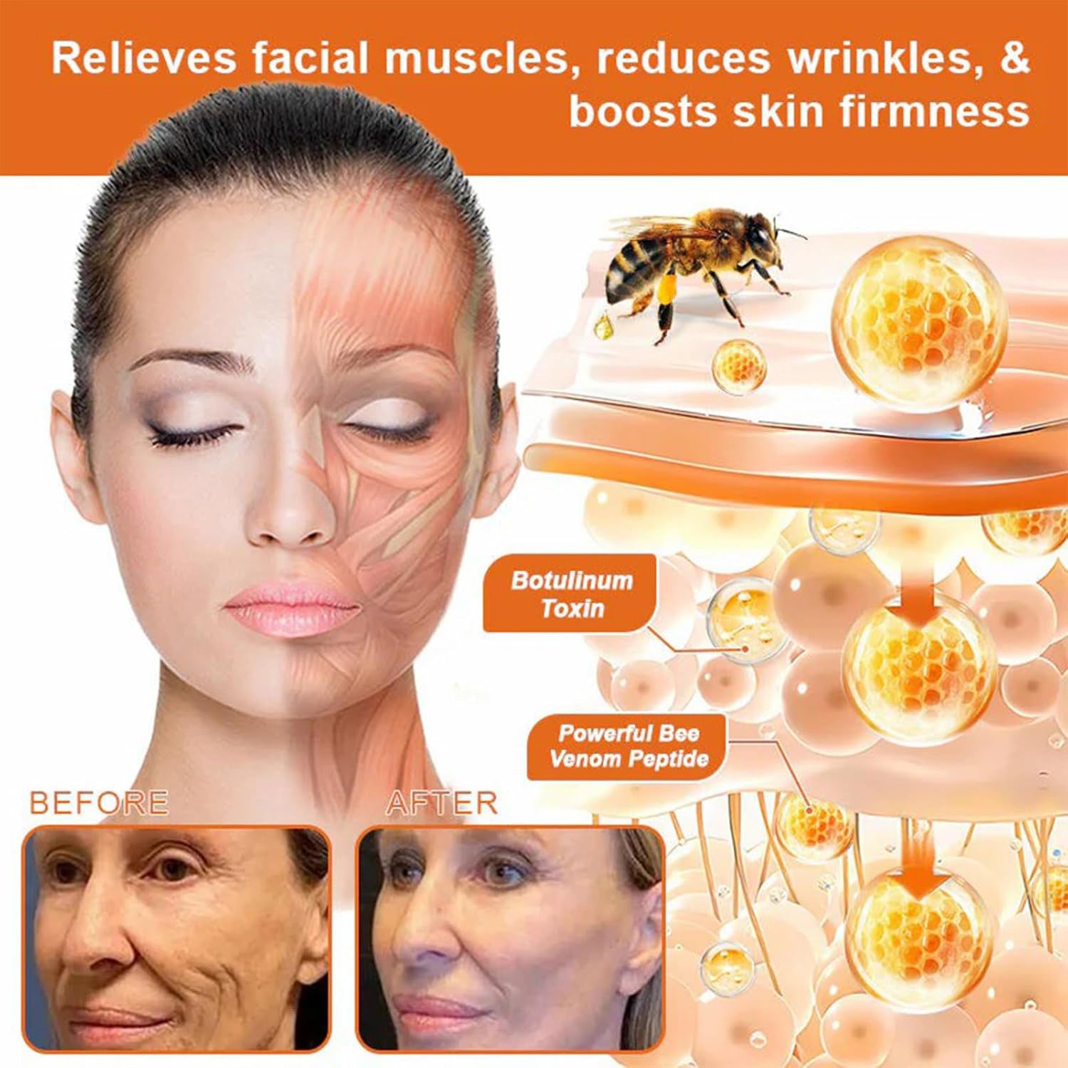 Sérum raffermissant visage au venin d'abeille BeeVenom pour effet lifting naturel et peau rajeunie
