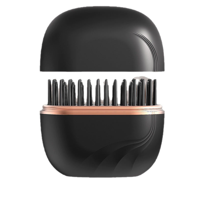 Peigne lisseur mini sans fil 2-en-1 en céramique tourmaline pour lissage et boucles, rechargeable et portable