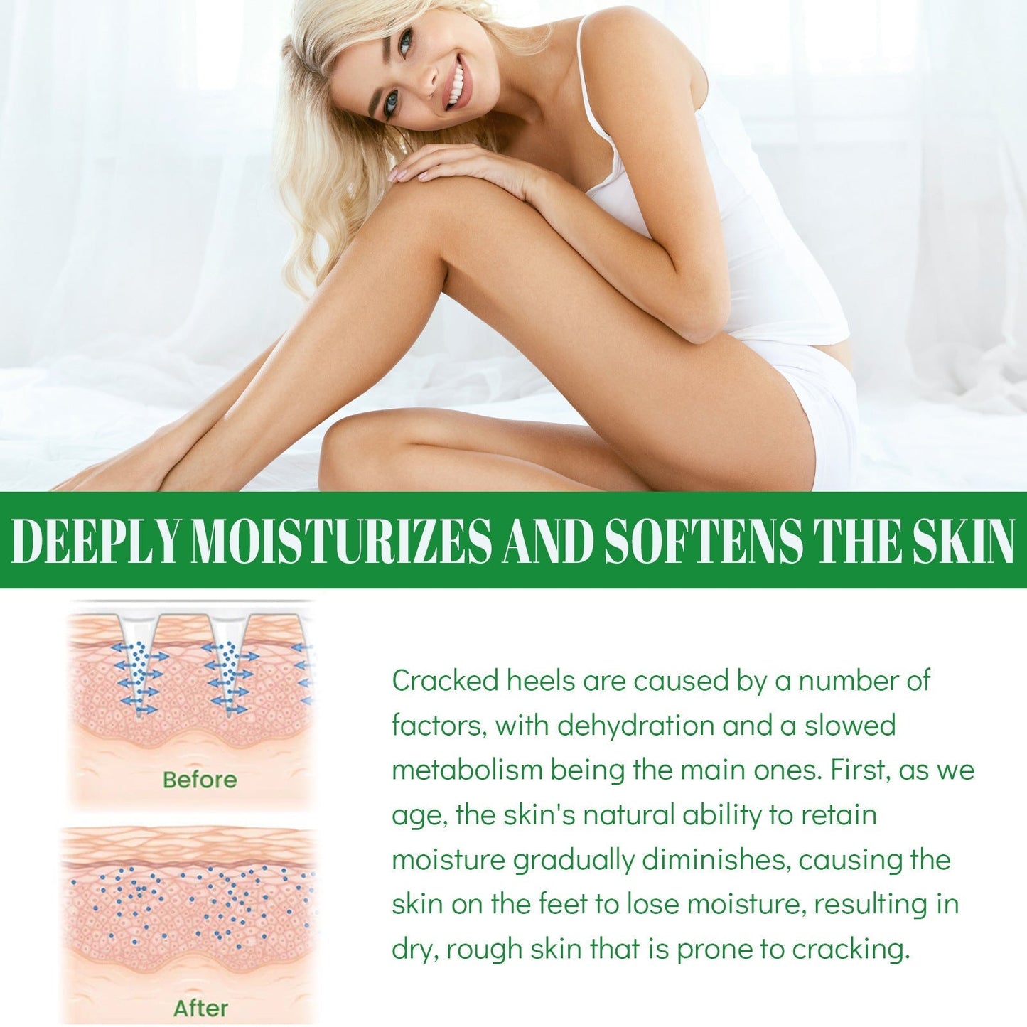 Tube de Crème Hydratante Pieds & Talons avec ingrédients nourrissants comme beurre de karité et huile de lavande