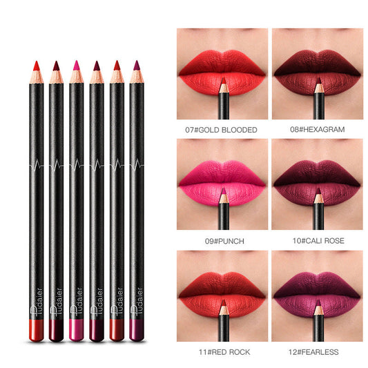 36-Color Lip Liner – Waterproof, Smudge-Proof, Nude & Intense Colors