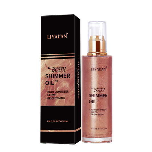 Huile Illuminatrice Corps & Visage – Highlighter Liquide Éclat, 5 Teintes Nacrées, 100ml