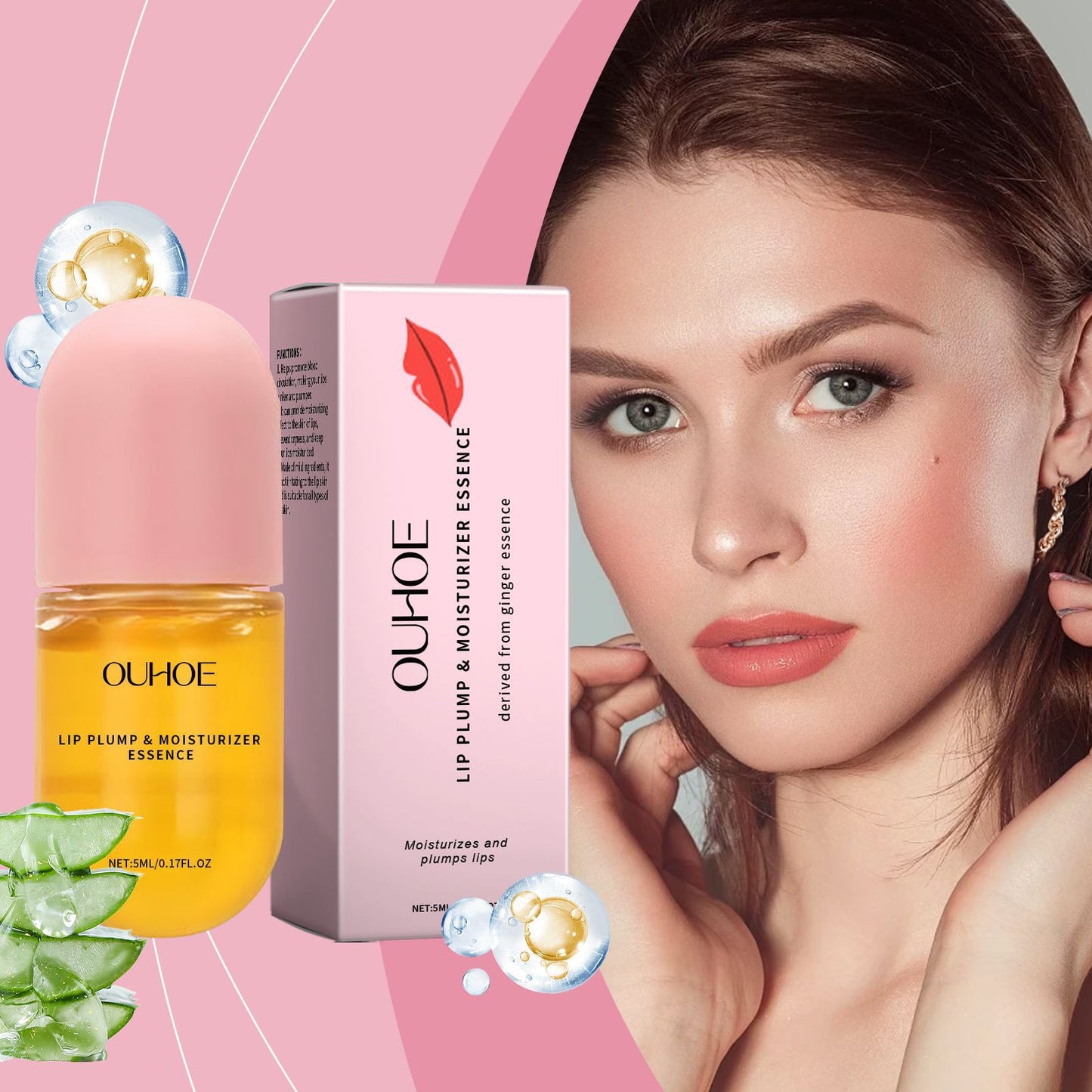 Gloss Lèvres Repulpant & Réparateur – Gingembre, Collagène, Vitamine E & Aloe Vera, 5ml