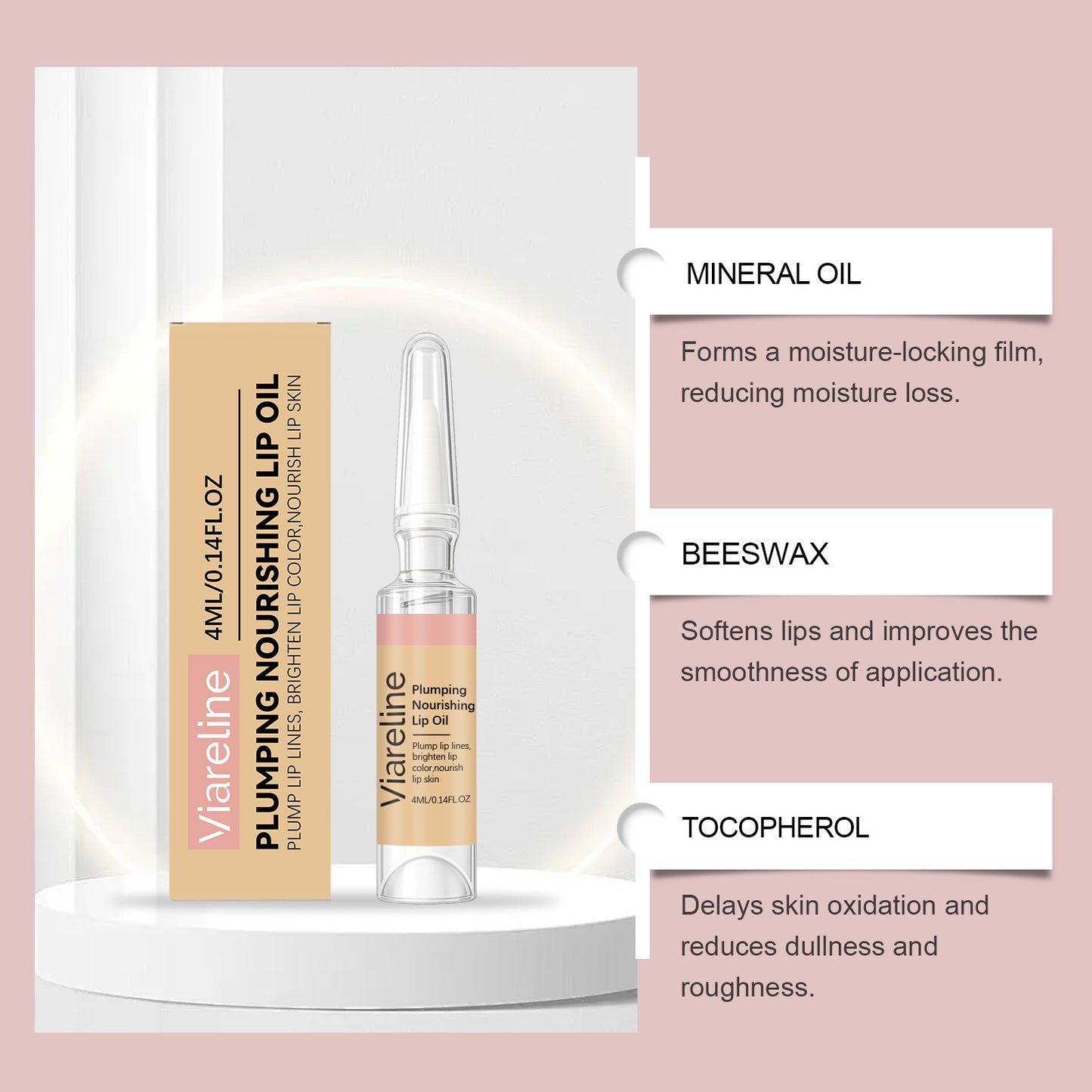 Huile Lèvres Nourrissante Riche – Cire d’Abeille, Vitamine E & Vaseline, Hydratante & Protectrice, 4ml