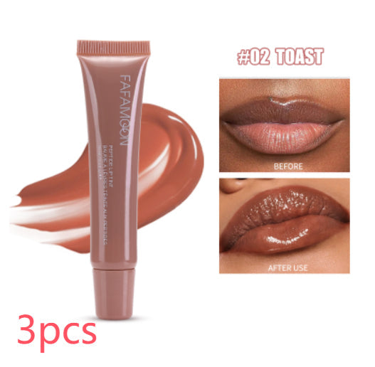 Laque lèvres brillante effet miroir waterproof hydratante en 5 teintes, tenue longue durée