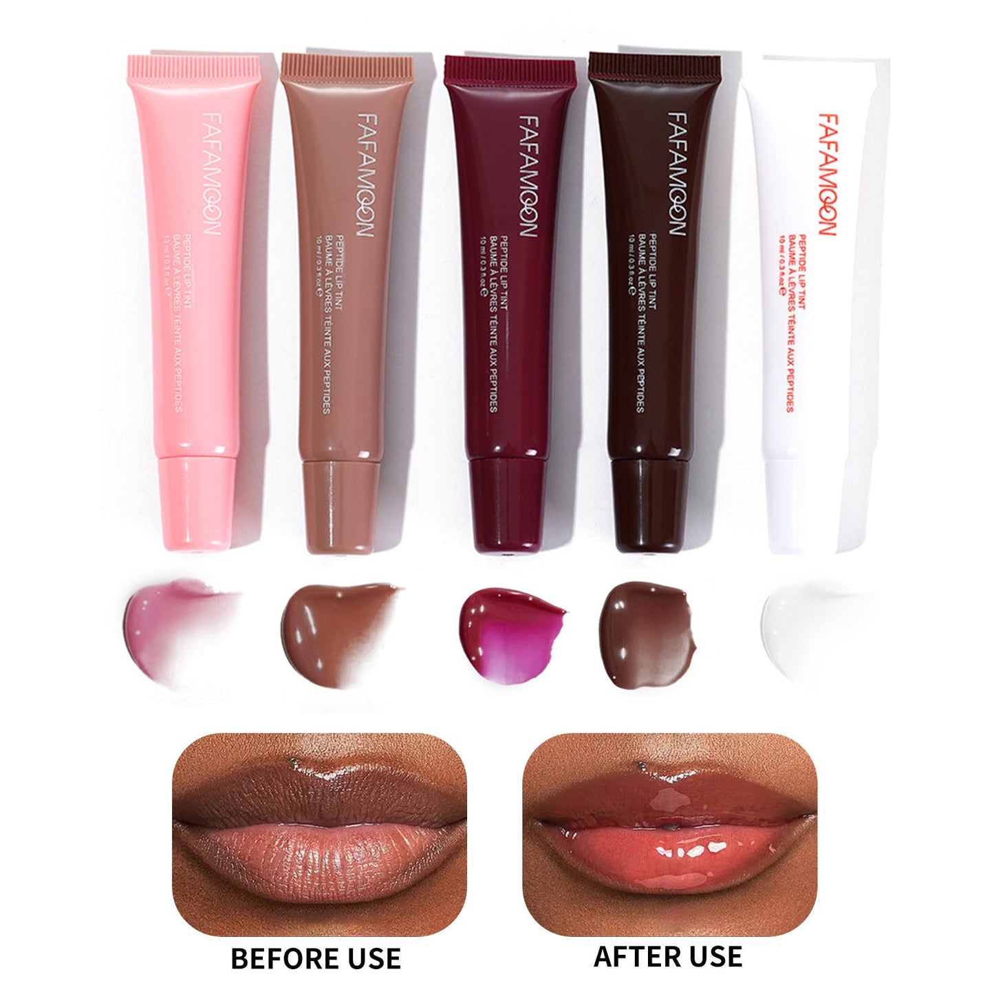 Laque lèvres brillante effet miroir glossy waterproof hydratante 5 teintes.