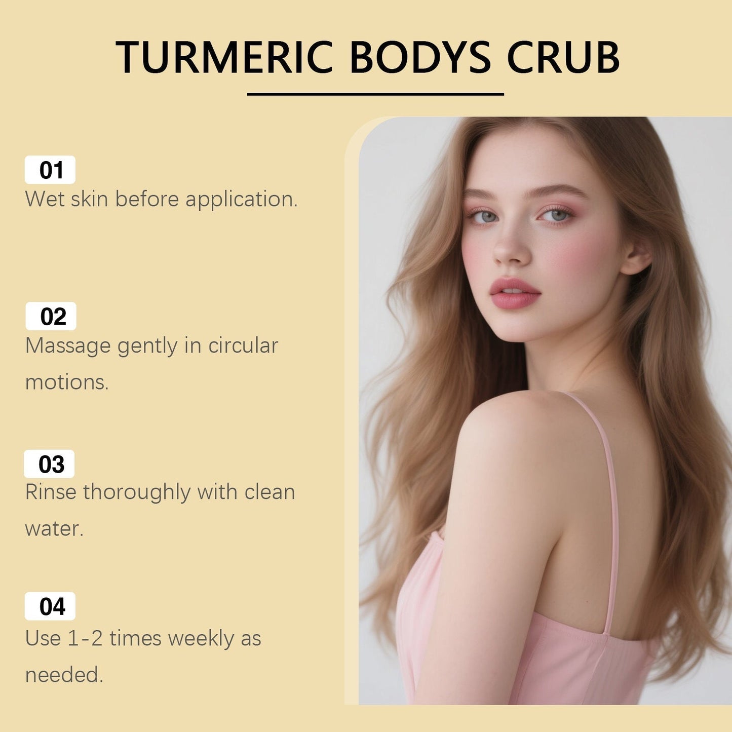 Crème gommage corps au curcuma exfoliant naturel avec sel marin et lait pour peau douce lumineuse hydratée 100g