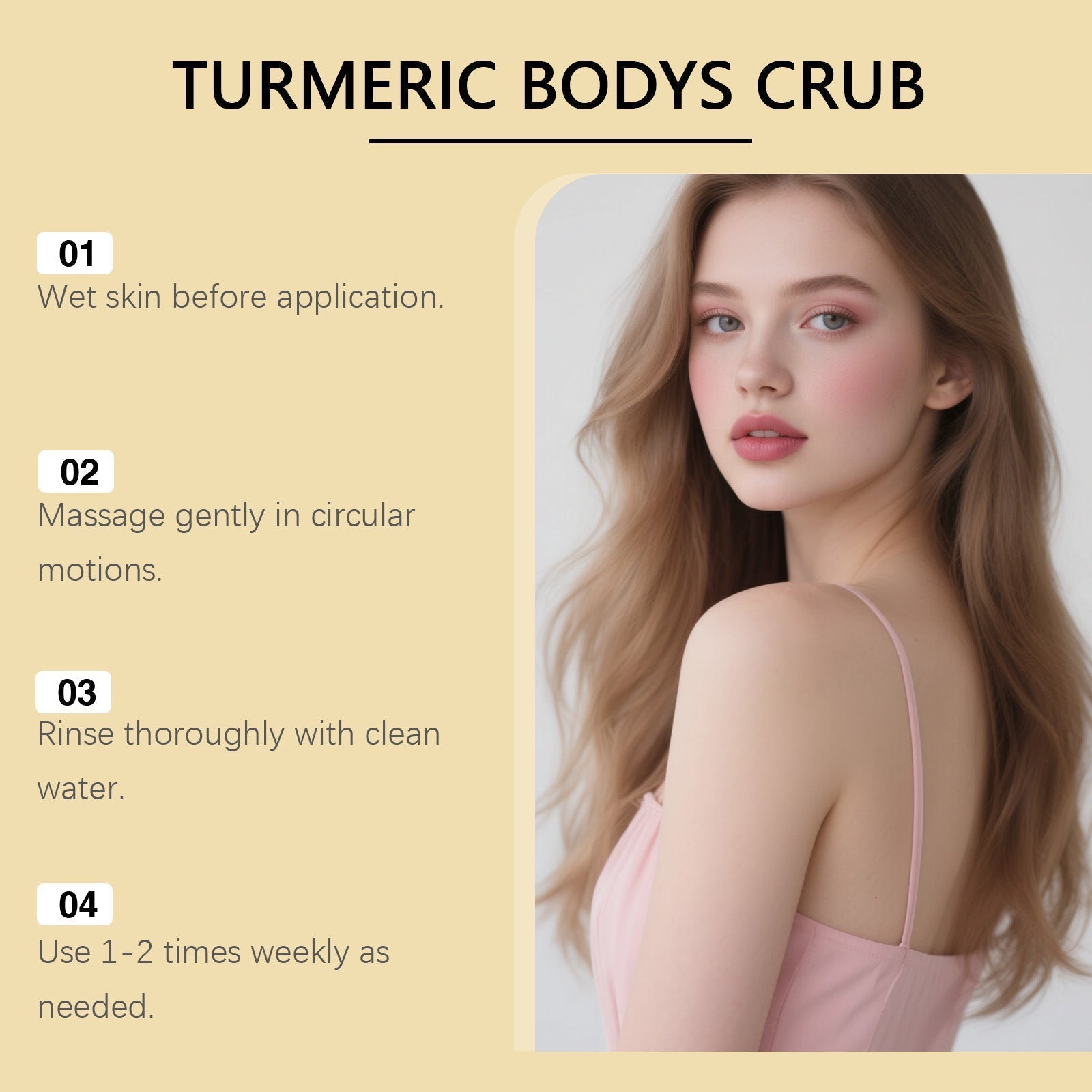 Crème gommage corps au curcuma exfoliant naturel avec sel marin et lait pour peau douce lumineuse hydratée 100g